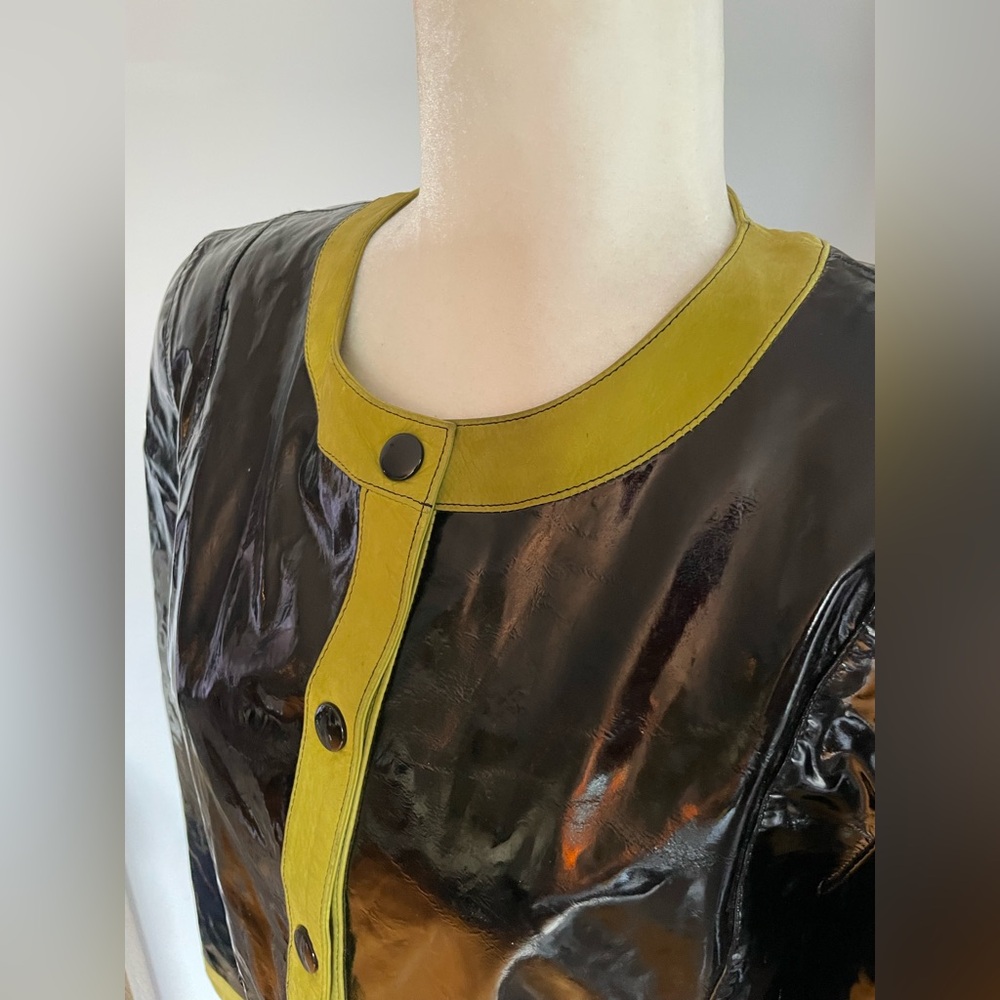 Vintage Escada Black and Yellow/green Patent Jacket